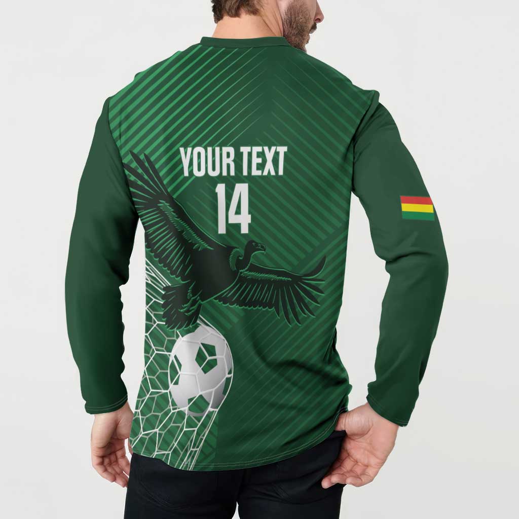 Custom Bolivia Football Button Sweatshirt Vamos La Verde - Wonder Print Shop
