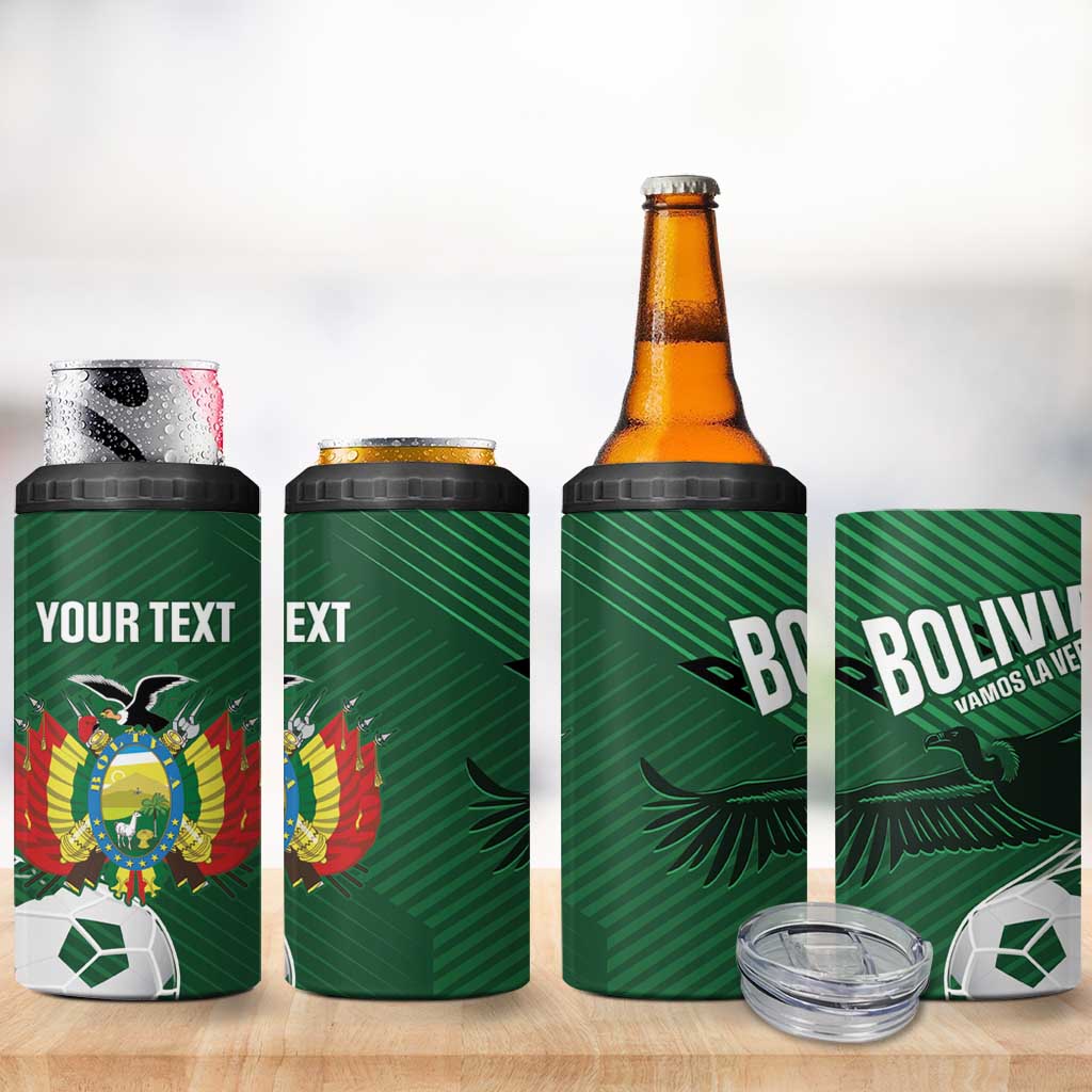 Custom Bolivia Football 4 in 1 Can Cooler Tumbler Vamos La Verde - Wonder Print Shop