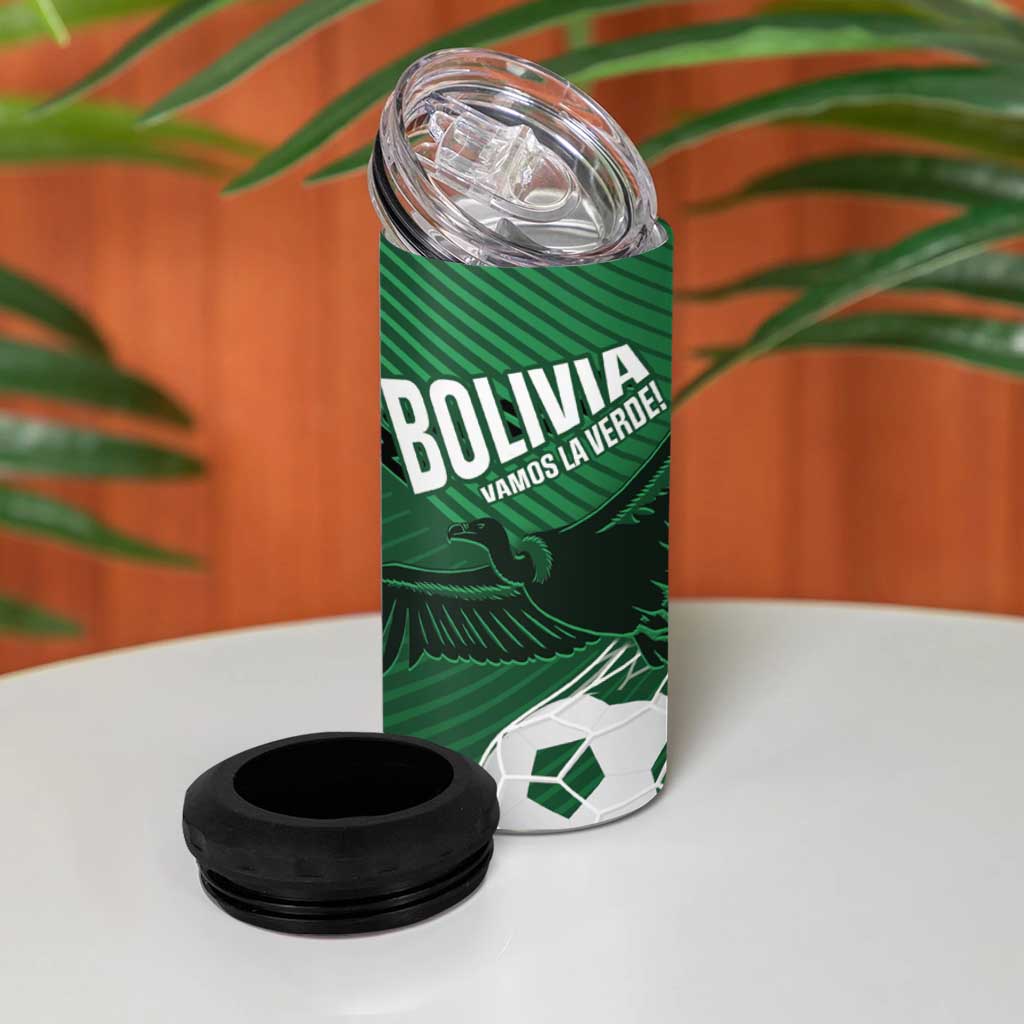 Custom Bolivia Football 4 in 1 Can Cooler Tumbler Vamos La Verde - Wonder Print Shop