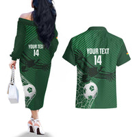 Custom Bolivia Football Couples Matching Off The Shoulder Long Sleeve Dress and Hawaiian Shirt Vamos La Verde - Wonder Print Shop
