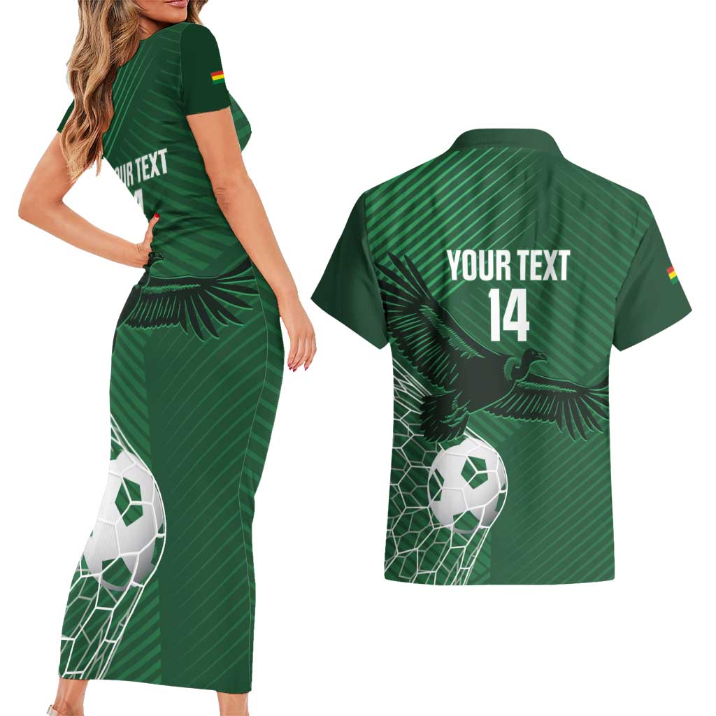 Custom Bolivia Football Couples Matching Short Sleeve Bodycon Dress and Hawaiian Shirt Vamos La Verde - Wonder Print Shop