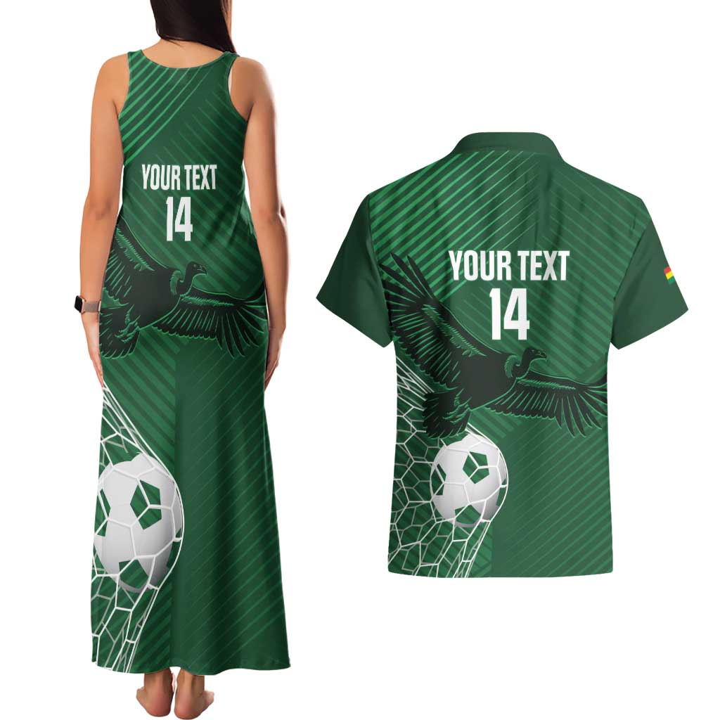 Custom Bolivia Football Couples Matching Tank Maxi Dress and Hawaiian Shirt Vamos La Verde - Wonder Print Shop