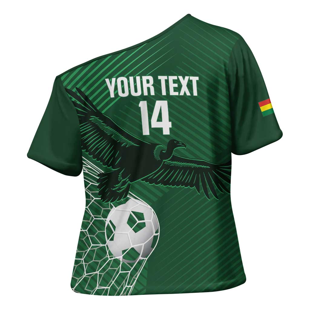 Custom Bolivia Football Cross Shoulder Shirt Vamos La Verde - Wonder Print Shop