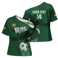 Custom Bolivia Football Cross Shoulder Shirt Vamos La Verde - Wonder Print Shop