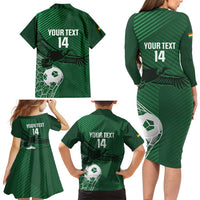 Custom Bolivia Football Family Matching Long Sleeve Bodycon Dress and Hawaiian Shirt Vamos La Verde - Wonder Print Shop