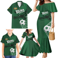 Custom Bolivia Football Family Matching Mermaid Dress and Hawaiian Shirt Vamos La Verde - Wonder Print Shop