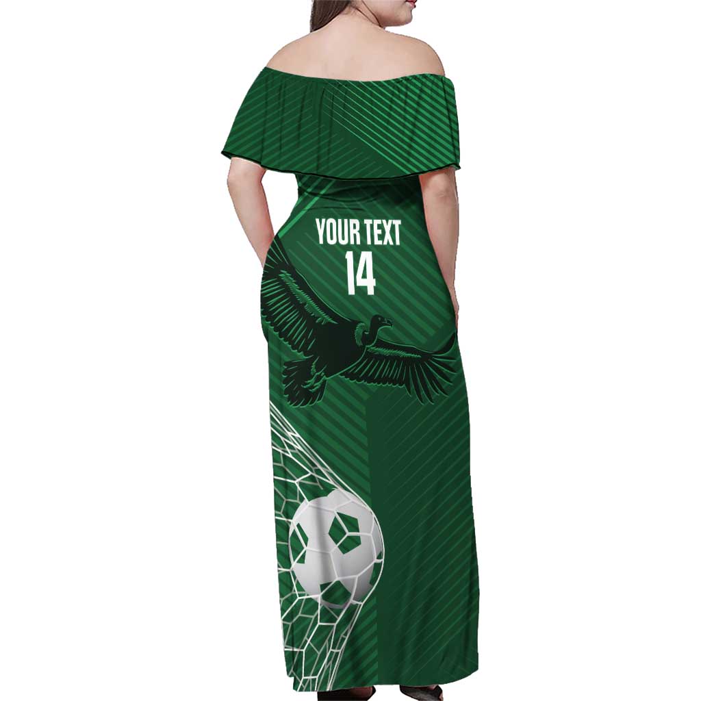 Custom Bolivia Football Family Matching Off Shoulder Maxi Dress and Hawaiian Shirt Vamos La Verde - Wonder Print Shop