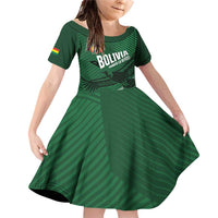 Custom Bolivia Football Family Matching Off Shoulder Short Dress and Hawaiian Shirt Vamos La Verde - Wonder Print Shop
