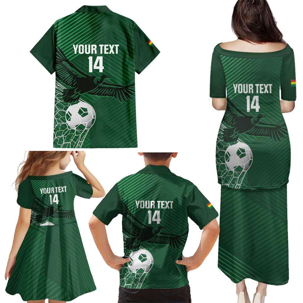 Custom Bolivia Football Family Matching Puletasi and Hawaiian Shirt Vamos La Verde - Wonder Print Shop