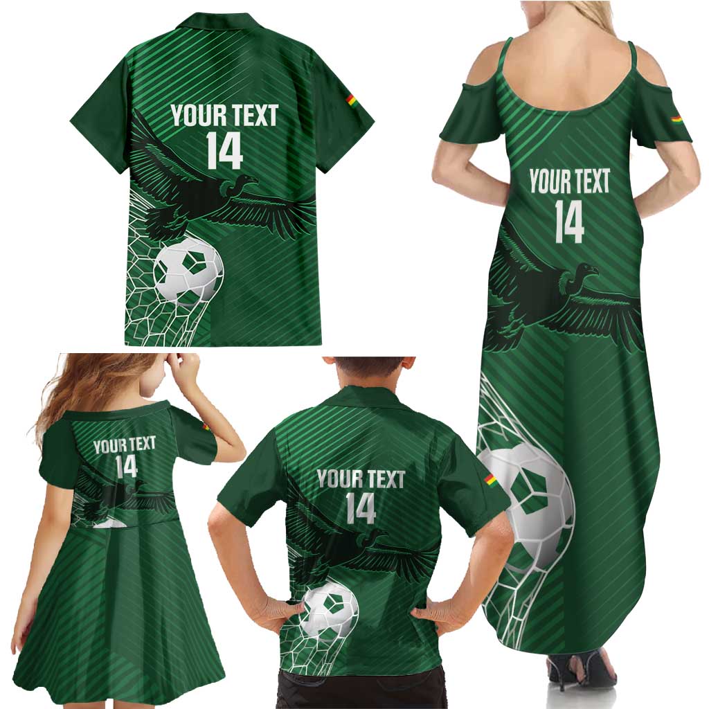 Custom Bolivia Football Family Matching Summer Maxi Dress and Hawaiian Shirt Vamos La Verde - Wonder Print Shop