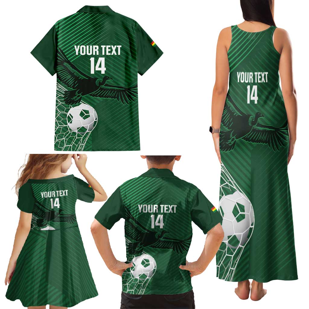 Custom Bolivia Football Family Matching Tank Maxi Dress and Hawaiian Shirt Vamos La Verde - Wonder Print Shop