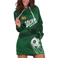 Custom Bolivia Football Hoodie Dress Vamos La Verde - Wonder Print Shop