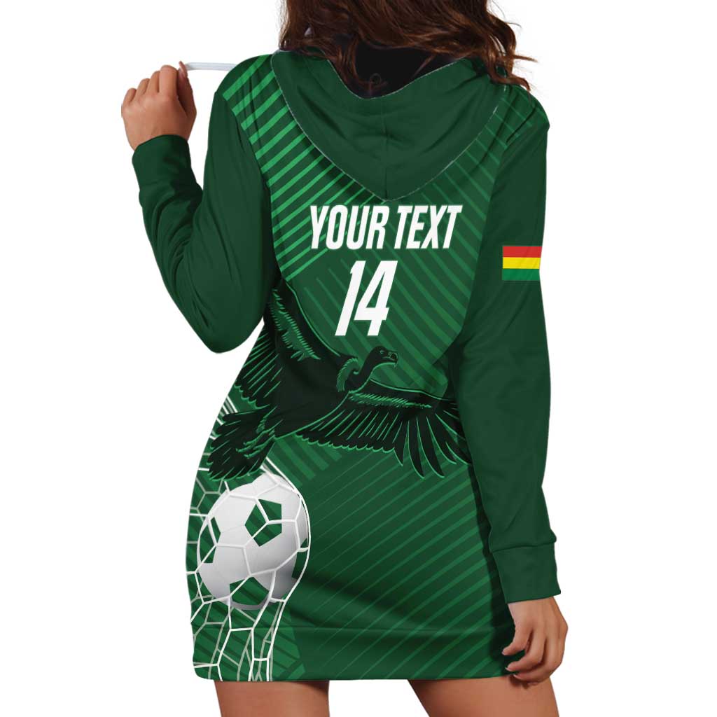 Custom Bolivia Football Hoodie Dress Vamos La Verde - Wonder Print Shop