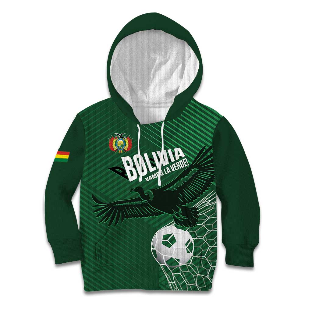 Custom Bolivia Football Kid Hoodie Vamos La Verde - Wonder Print Shop
