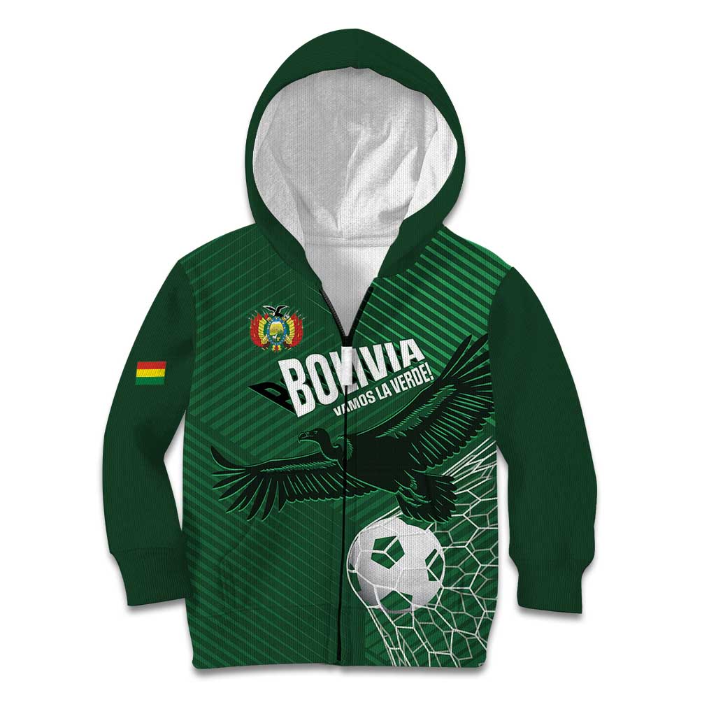 Custom Bolivia Football Kid Hoodie Vamos La Verde - Wonder Print Shop