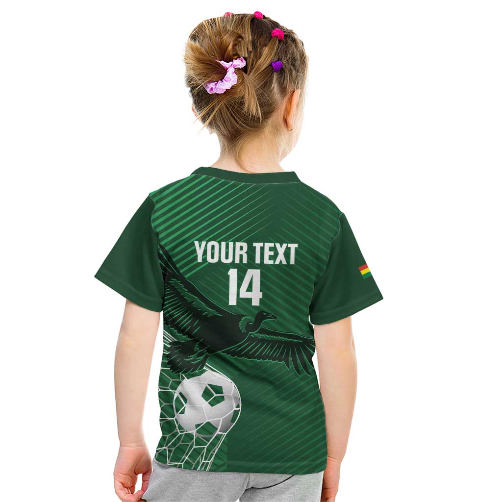 Custom Bolivia Football Kid T Shirt Vamos La Verde - Wonder Print Shop