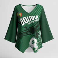 Custom Bolivia Football Kimono Sleeve Blouse Vamos La Verde - Wonder Print Shop