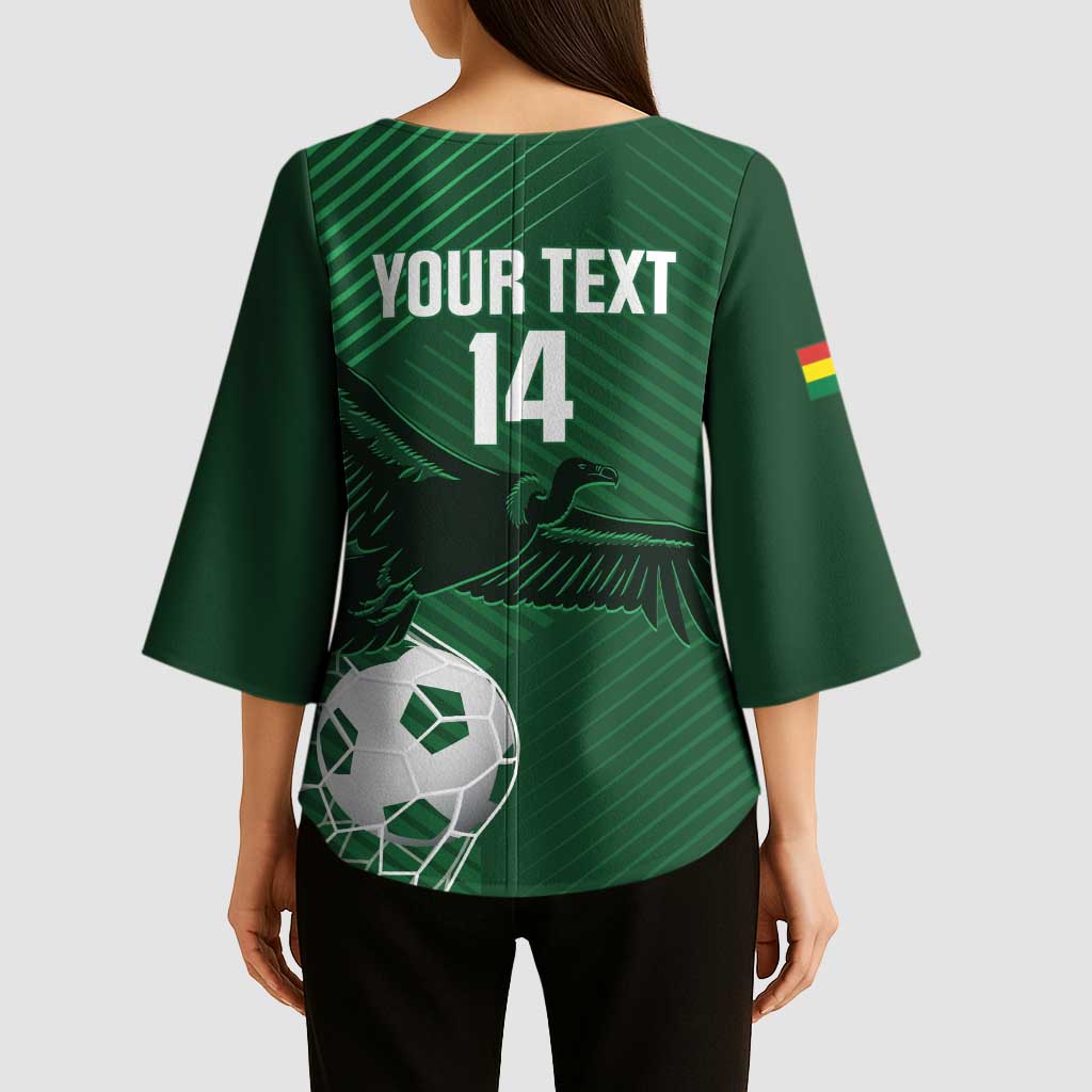 Custom Bolivia Football Kimono Sleeve Blouse Vamos La Verde - Wonder Print Shop