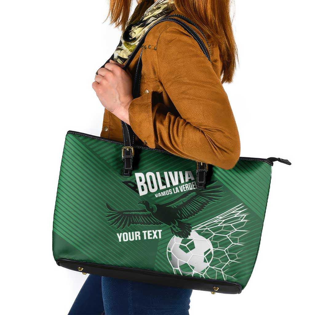 Custom Bolivia Football Leather Tote Bag Vamos La Verde - Wonder Print Shop