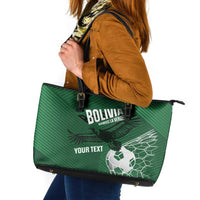Custom Bolivia Football Leather Tote Bag Vamos La Verde - Wonder Print Shop