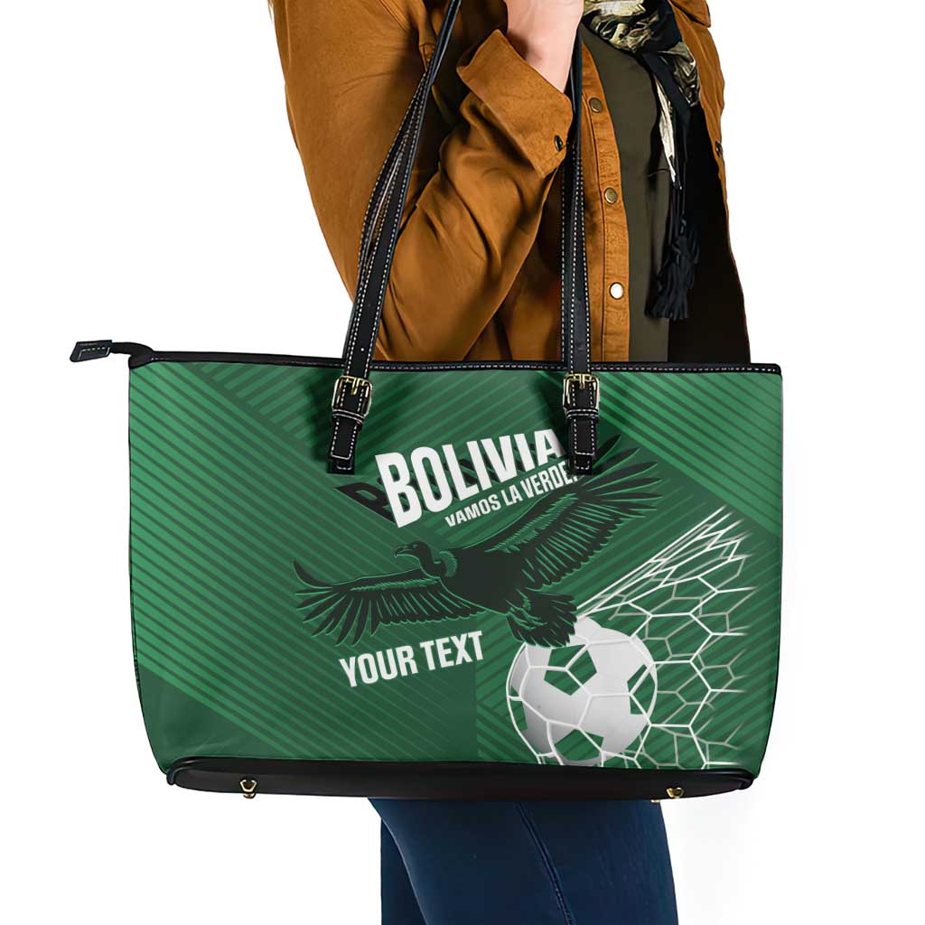 Custom Bolivia Football Leather Tote Bag Vamos La Verde - Wonder Print Shop