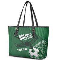 Custom Bolivia Football Leather Tote Bag Vamos La Verde - Wonder Print Shop