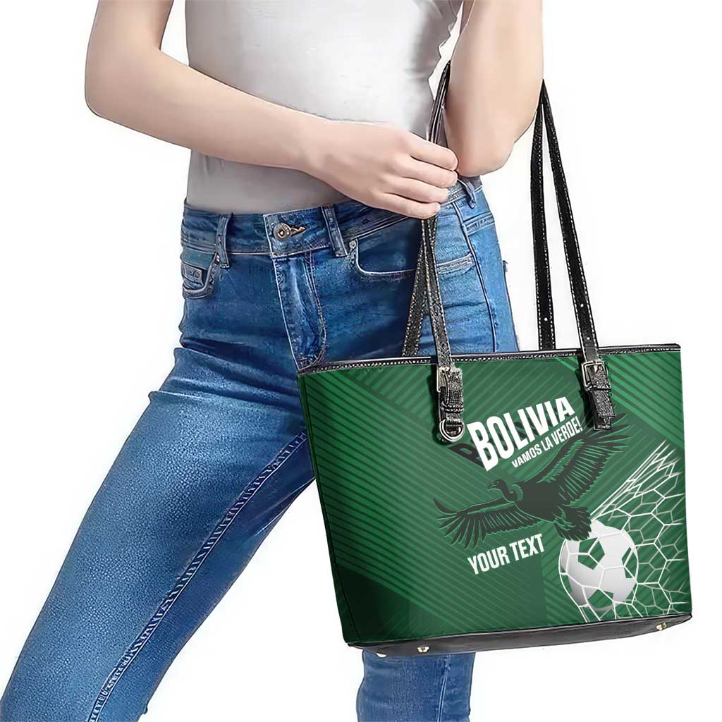Custom Bolivia Football Leather Tote Bag Vamos La Verde - Wonder Print Shop