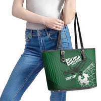 Custom Bolivia Football Leather Tote Bag Vamos La Verde - Wonder Print Shop