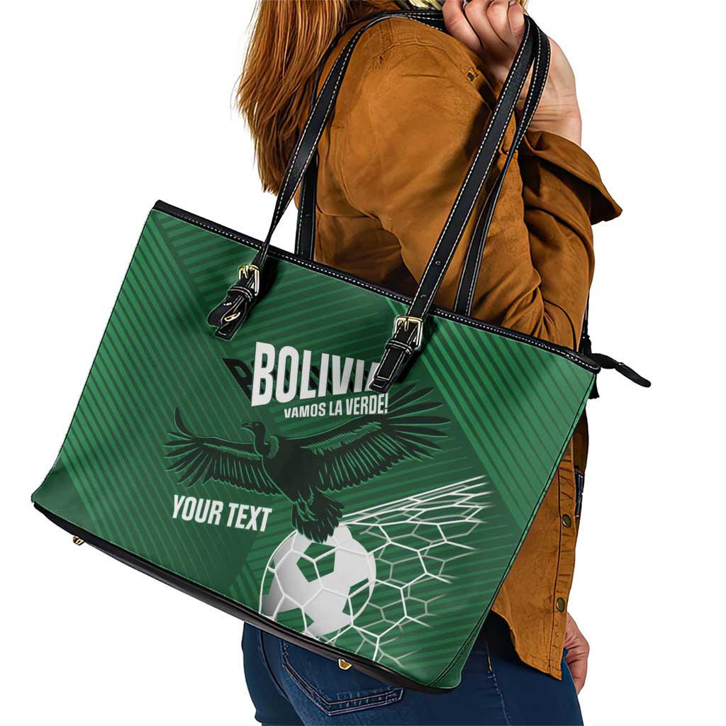 Custom Bolivia Football Leather Tote Bag Vamos La Verde - Wonder Print Shop