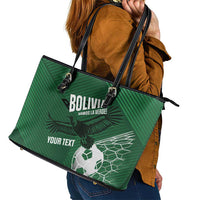 Custom Bolivia Football Leather Tote Bag Vamos La Verde - Wonder Print Shop
