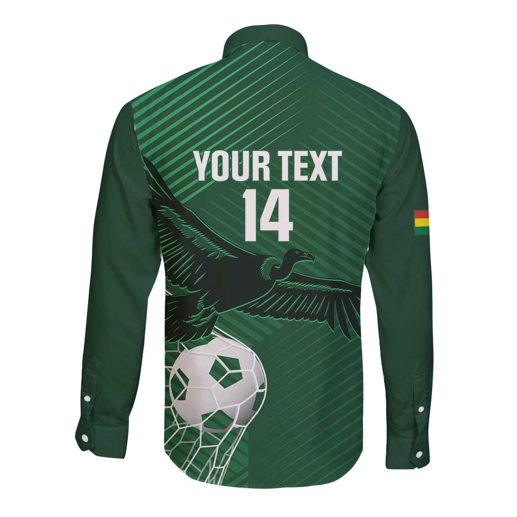 Custom Bolivia Football Long Sleeve Button Shirt Vamos La Verde - Wonder Print Shop
