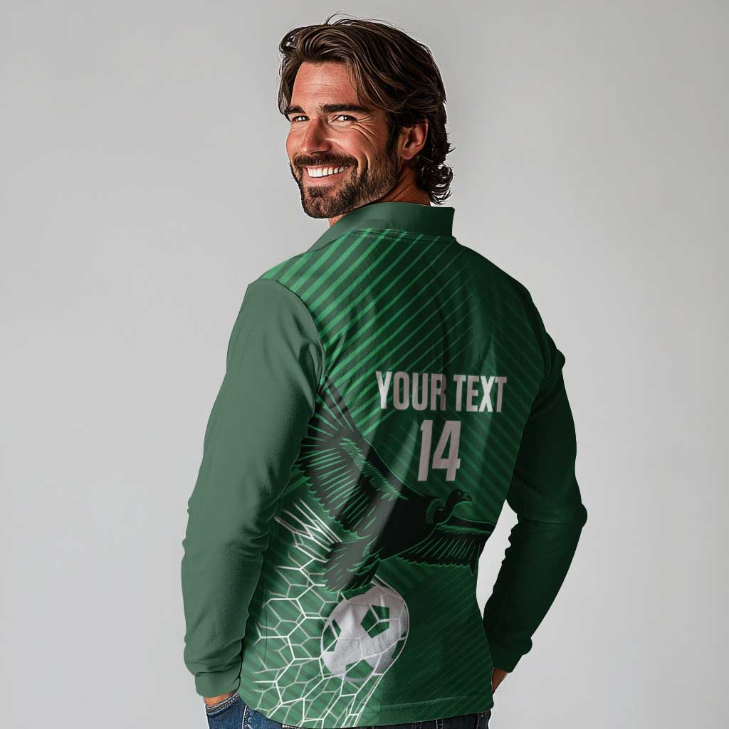 Custom Bolivia Football Long Sleeve Polo Shirt Vamos La Verde - Wonder Print Shop
