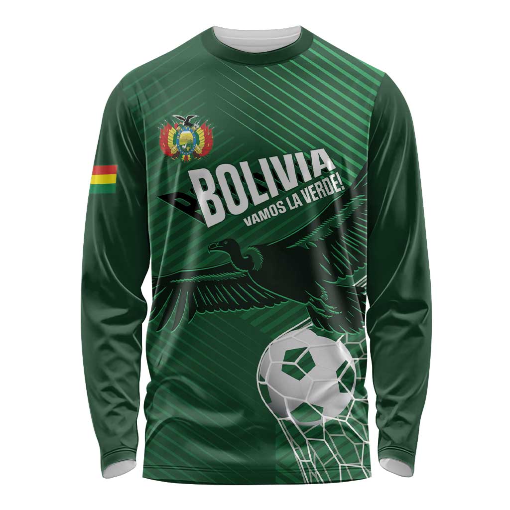 Custom Bolivia Football Long Sleeve Shirt Vamos La Verde - Wonder Print Shop