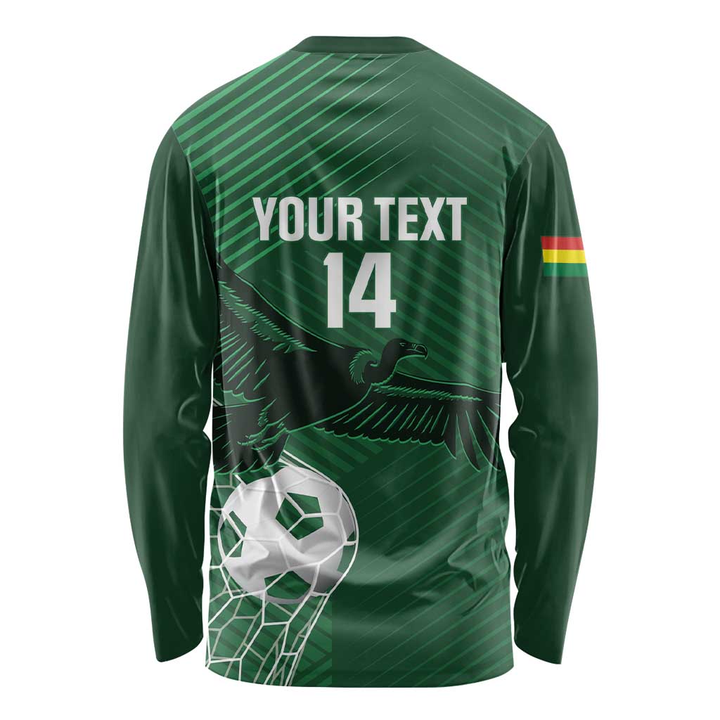 Custom Bolivia Football Long Sleeve Shirt Vamos La Verde - Wonder Print Shop