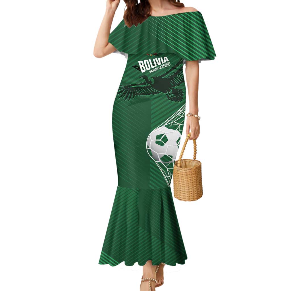 Custom Bolivia Football Mermaid Dress Vamos La Verde - Wonder Print Shop