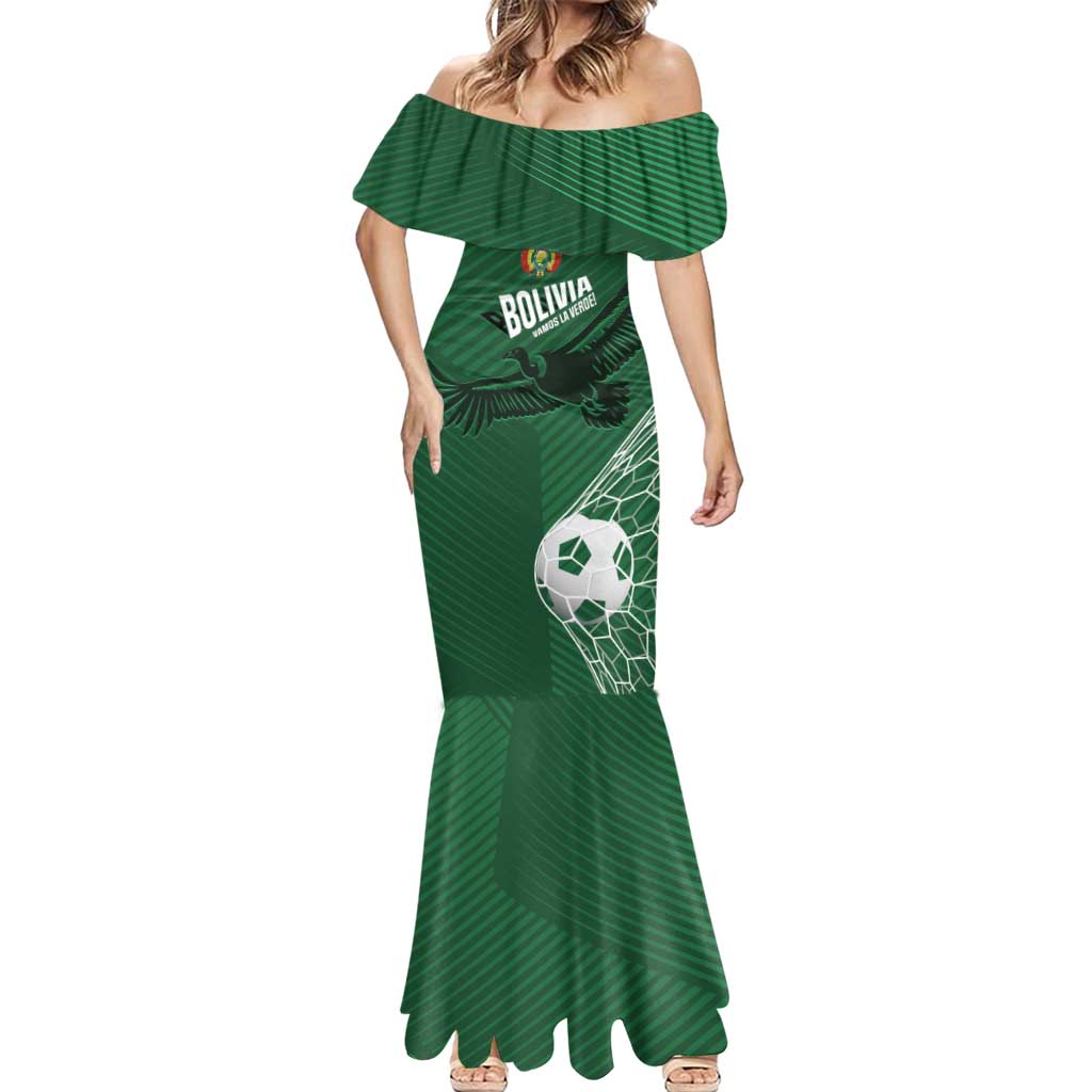 Custom Bolivia Football Mermaid Dress Vamos La Verde - Wonder Print Shop