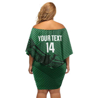 Custom Bolivia Football Off Shoulder Short Dress Vamos La Verde - Wonder Print Shop