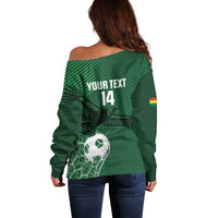 Custom Bolivia Football Off Shoulder Sweater Vamos La Verde - Wonder Print Shop