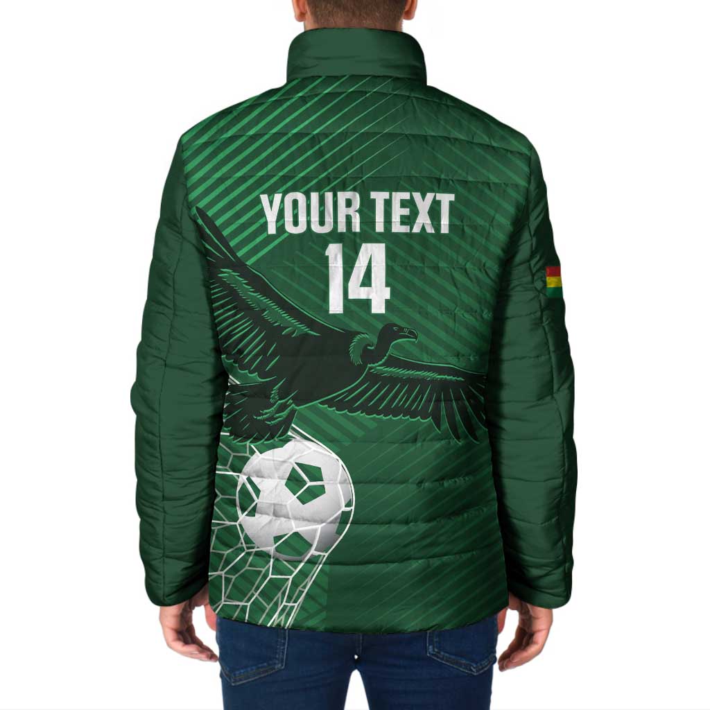 Custom Bolivia Football Padded Jacket Vamos La Verde - Wonder Print Shop