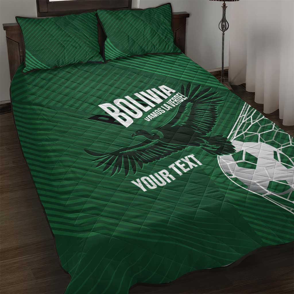 Custom Bolivia Football Quilt Bed Set Vamos La Verde - Wonder Print Shop