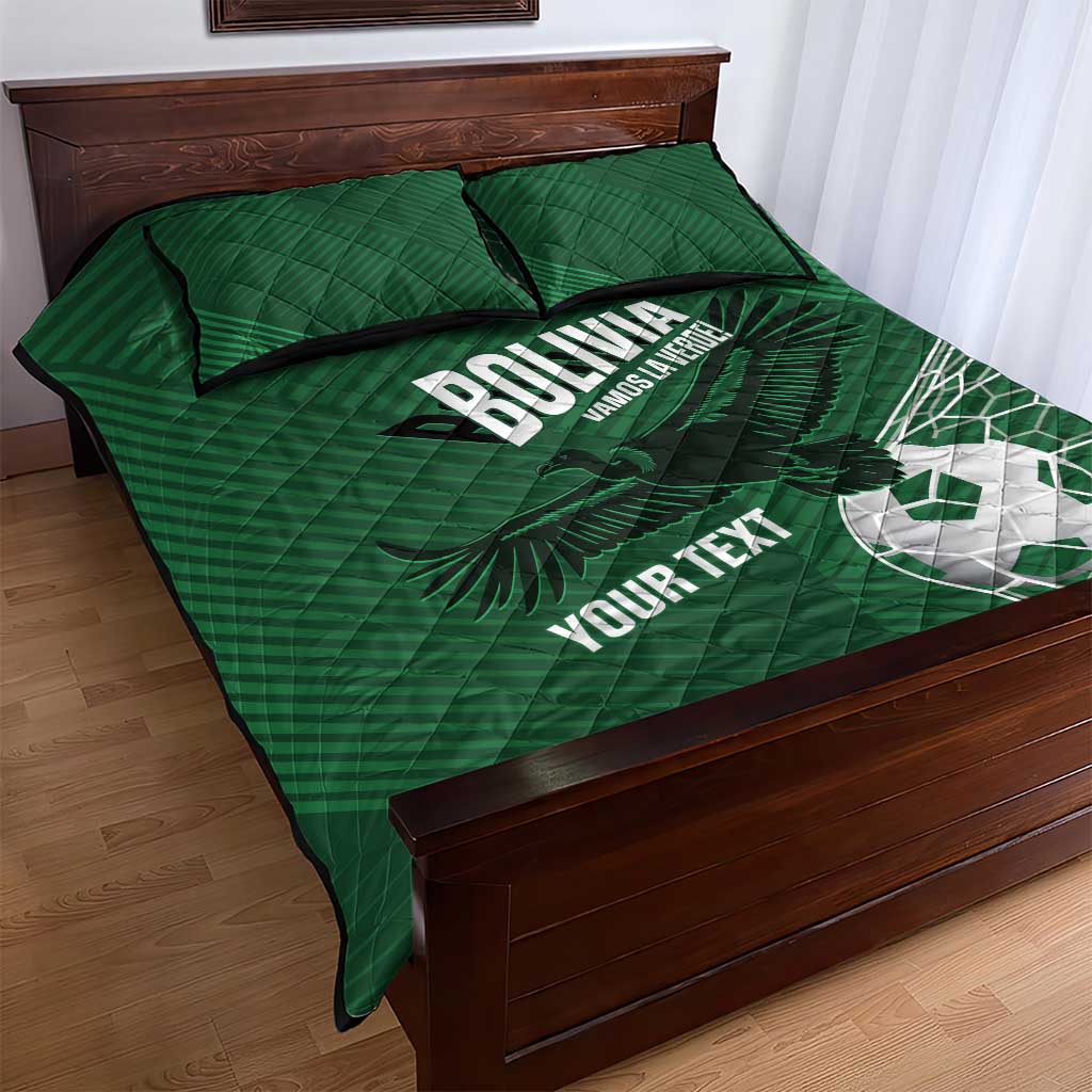 Custom Bolivia Football Quilt Bed Set Vamos La Verde - Wonder Print Shop