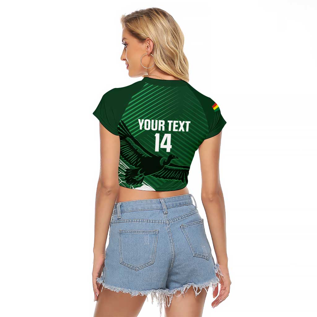 Custom Bolivia Football Raglan Cropped T Shirt Vamos La Verde - Wonder Print Shop