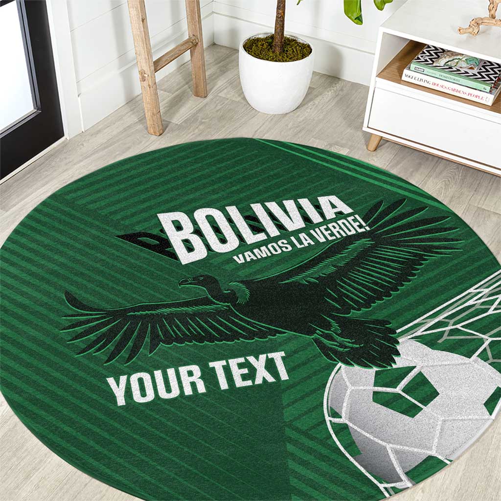 Custom Bolivia Football Round Carpet Vamos La Verde - Wonder Print Shop