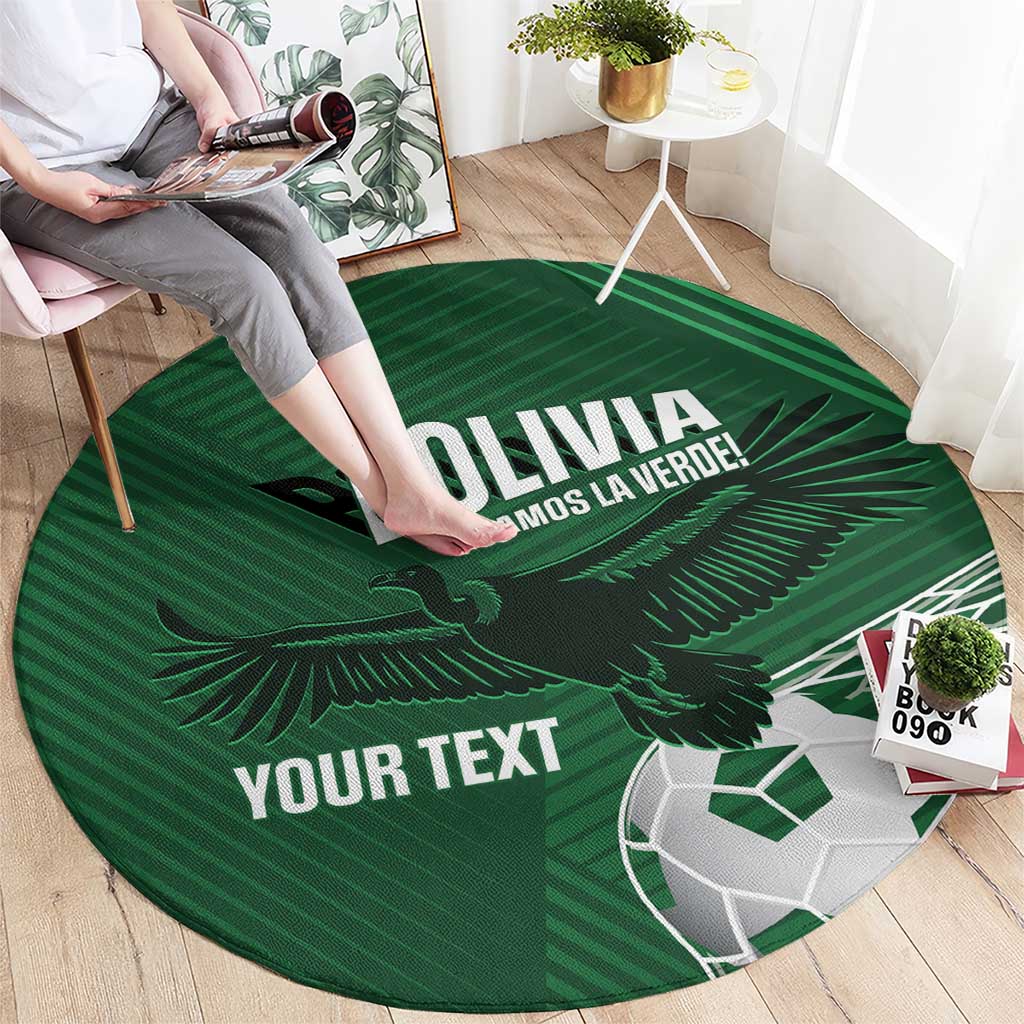 Custom Bolivia Football Round Carpet Vamos La Verde - Wonder Print Shop