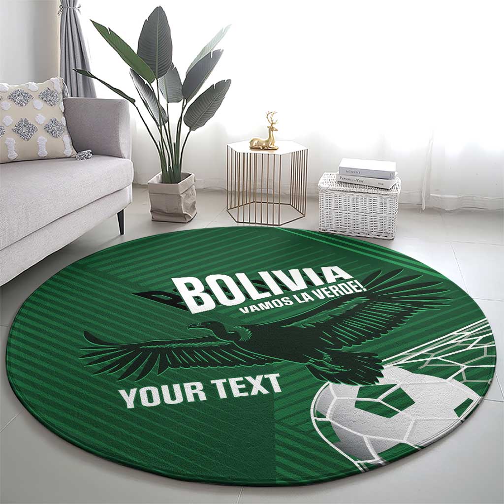 Custom Bolivia Football Round Carpet Vamos La Verde - Wonder Print Shop