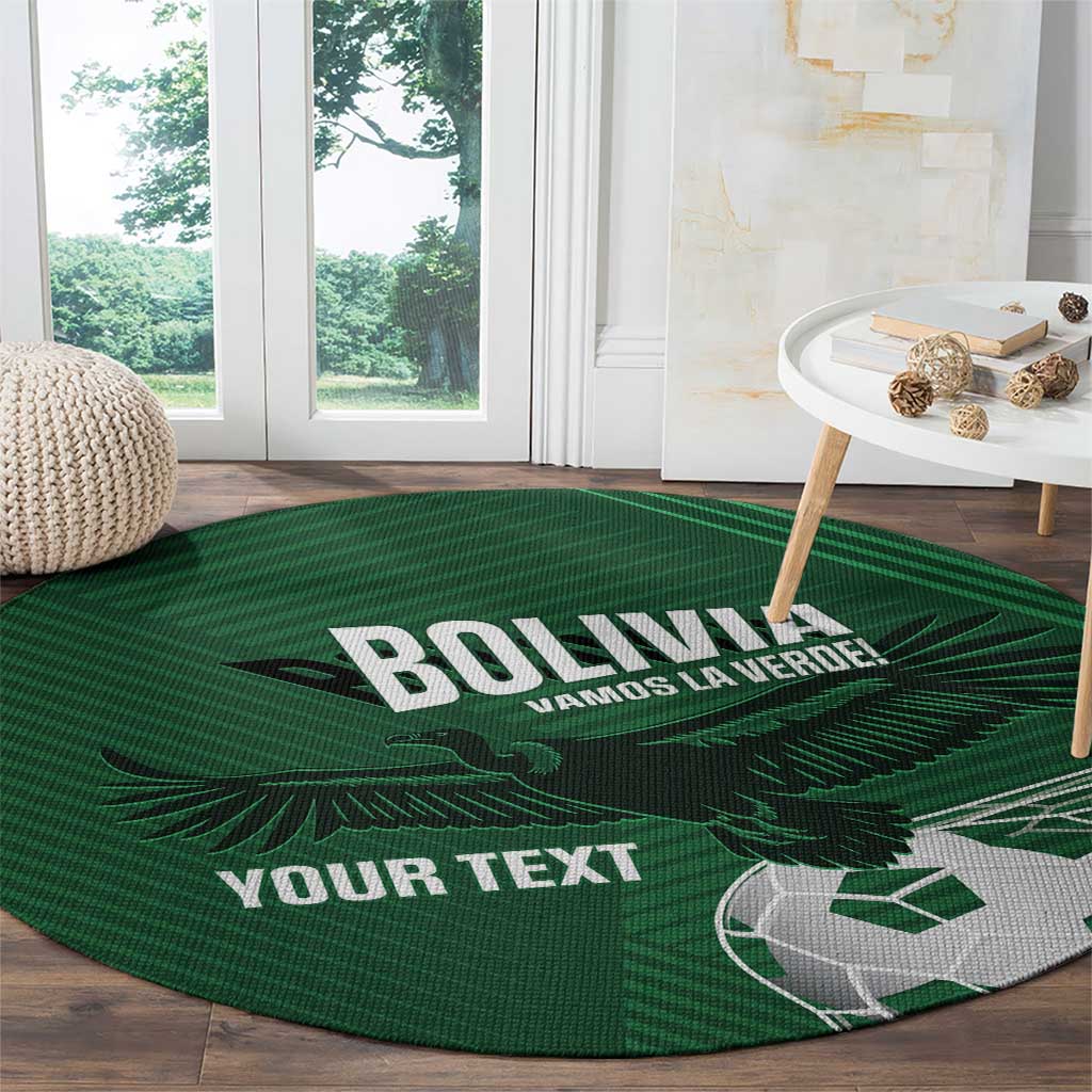 Custom Bolivia Football Round Carpet Vamos La Verde - Wonder Print Shop