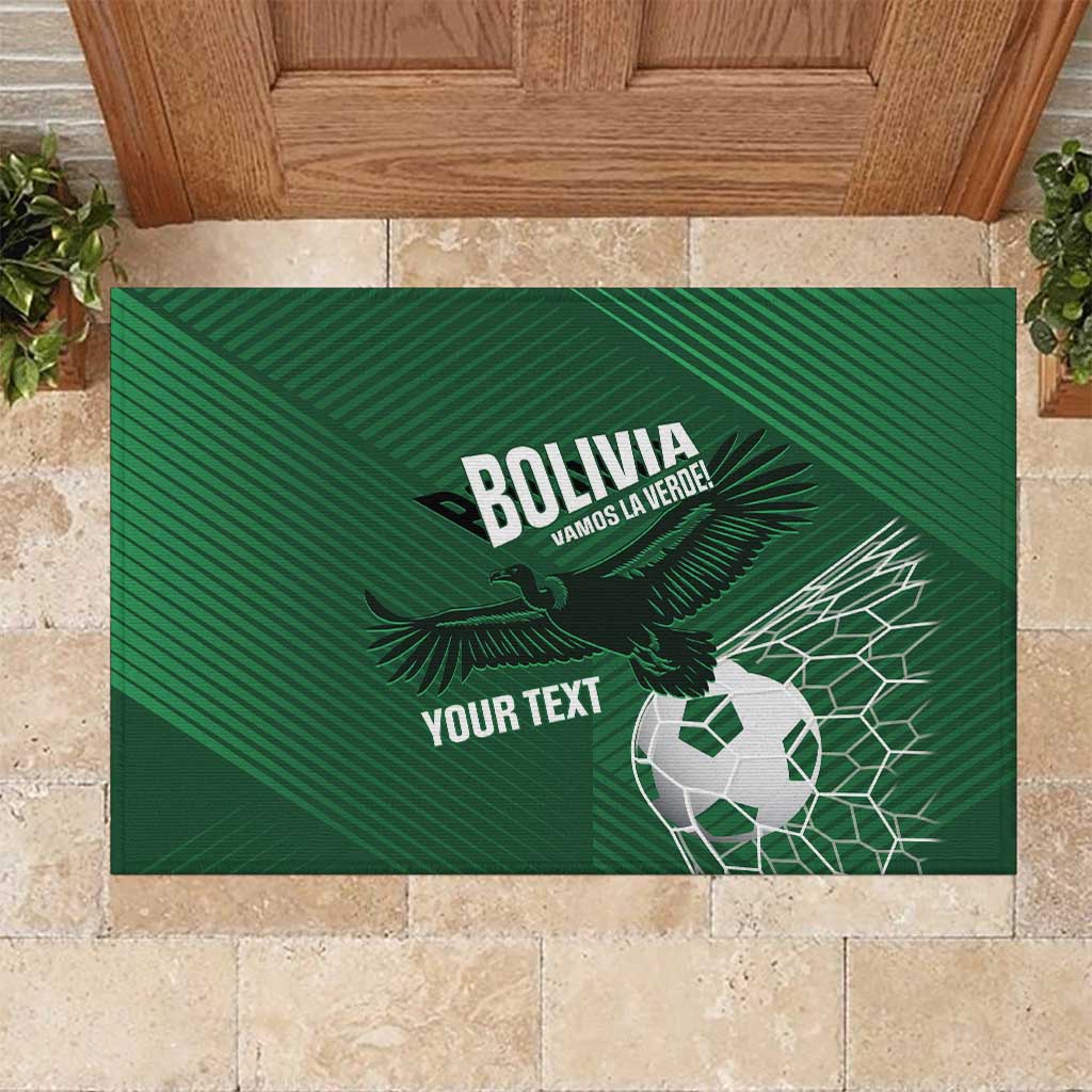 Custom Bolivia Football Rubber Doormat Vamos La Verde - Wonder Print Shop