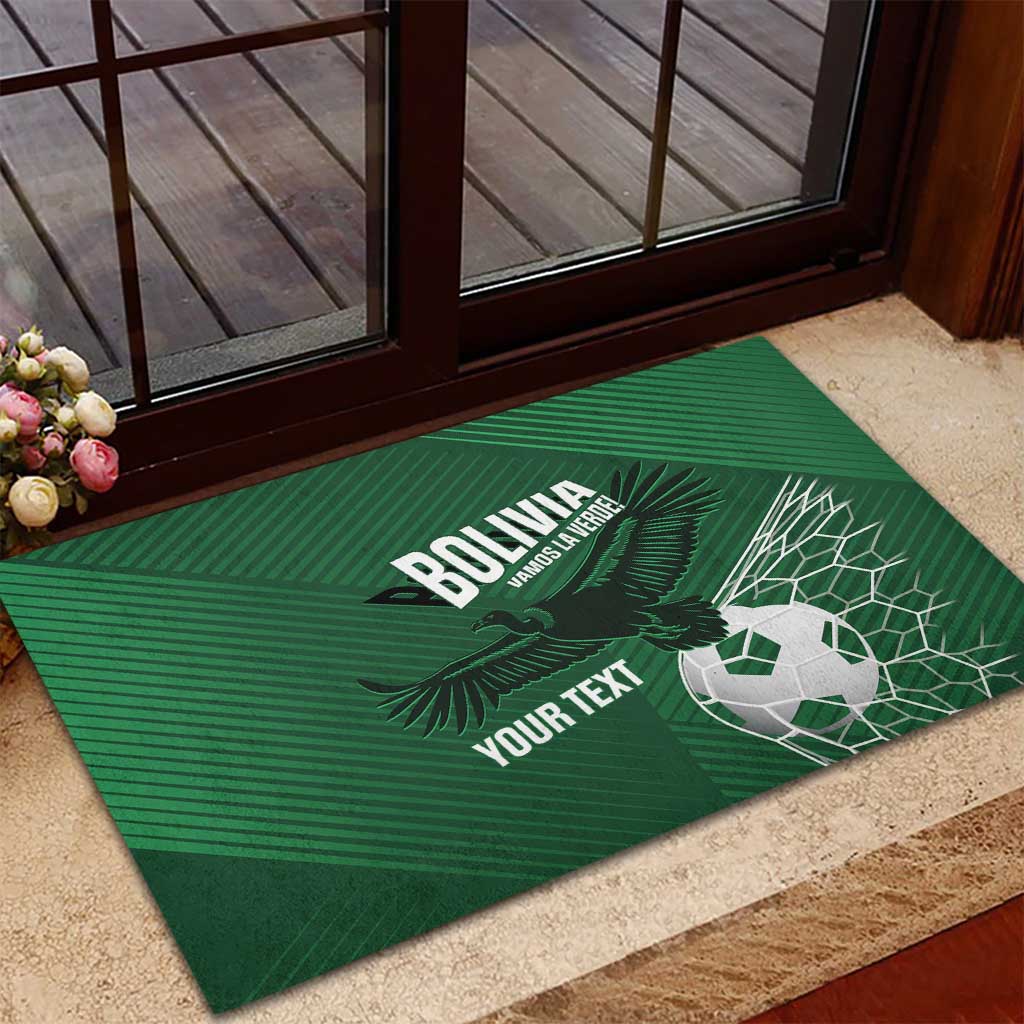 Custom Bolivia Football Rubber Doormat Vamos La Verde - Wonder Print Shop