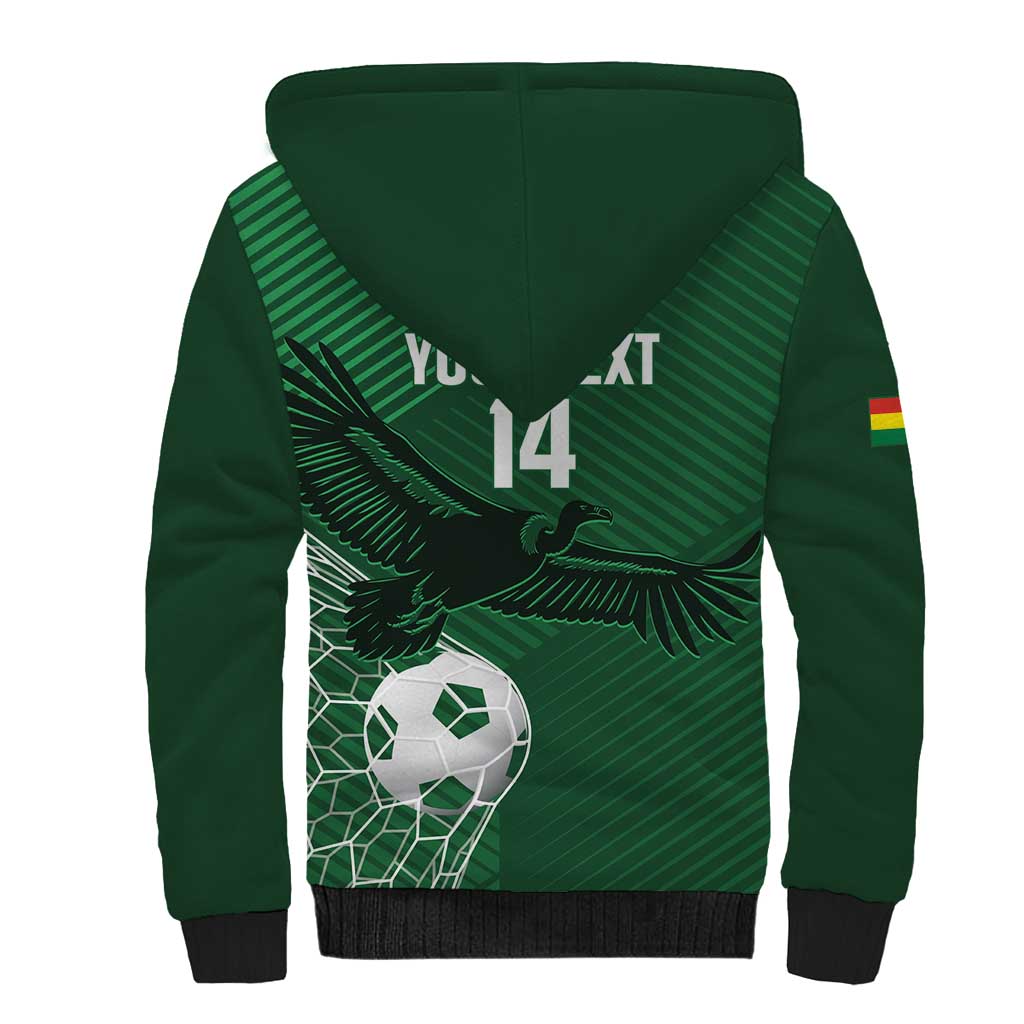 Custom Bolivia Football Sherpa Hoodie Vamos La Verde - Wonder Print Shop
