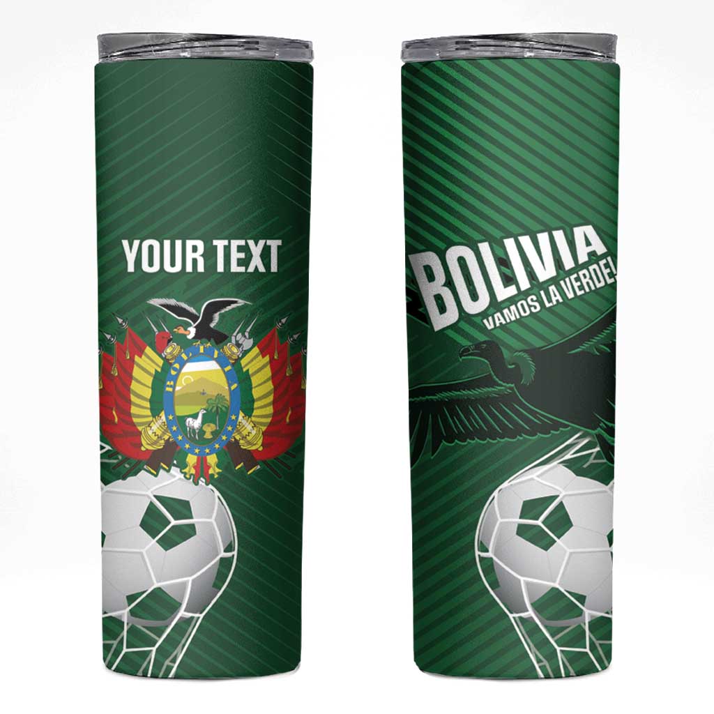 Custom Bolivia Football Skinny Tumbler Vamos La Verde - Wonder Print Shop